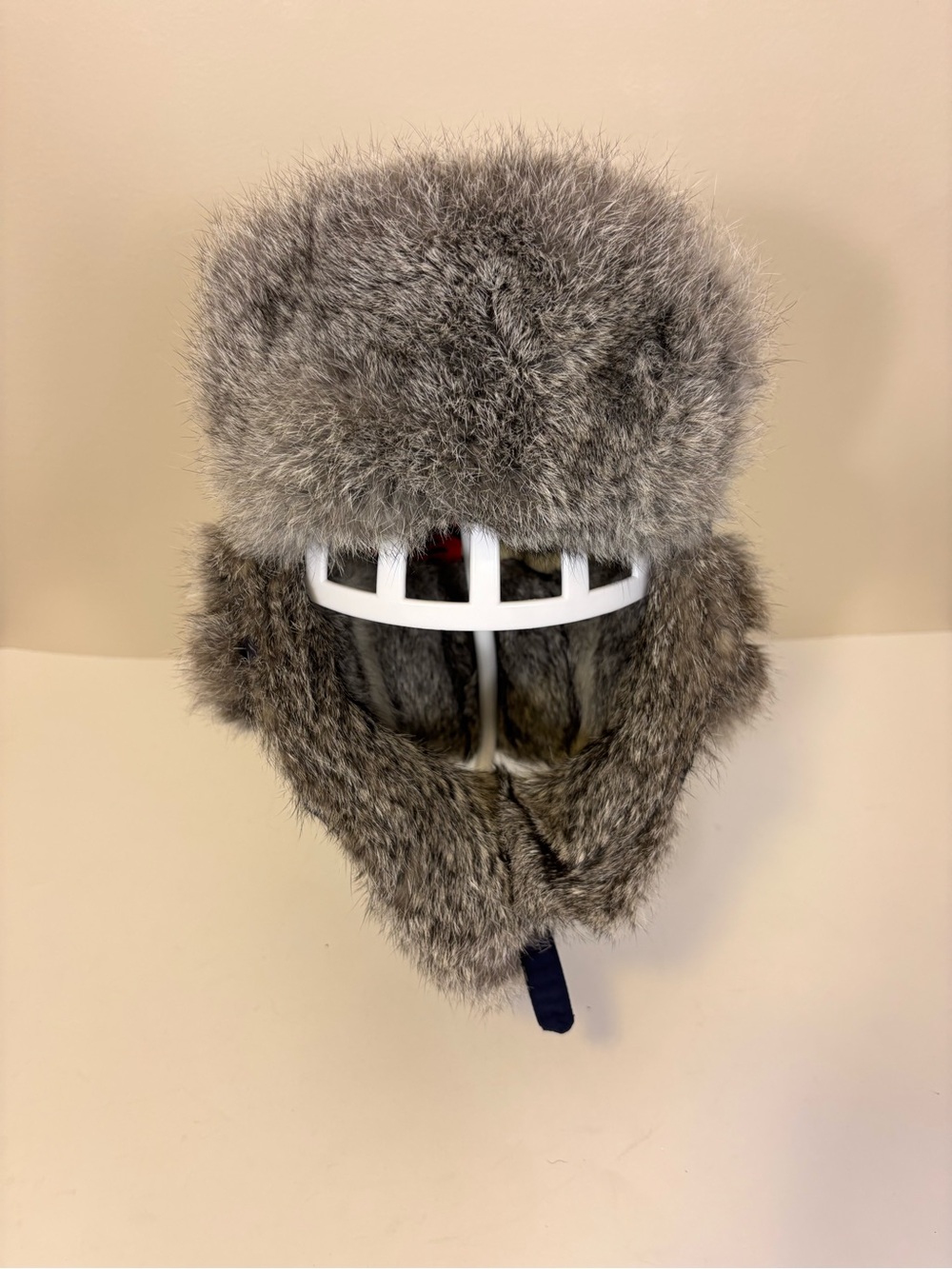 Mad Bomber Real Rabbit Fur Trapper Hat in Navy Classic Winter Earflap Cap M